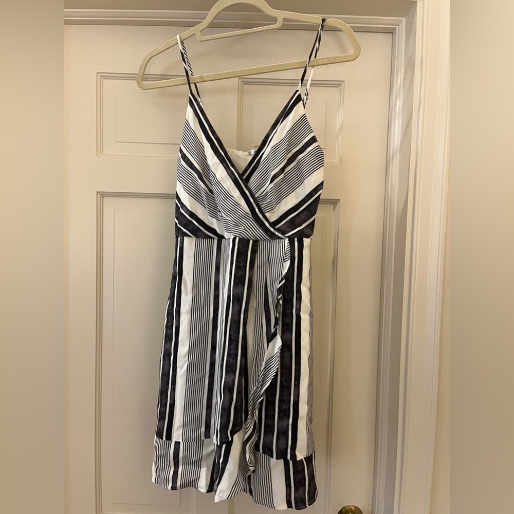 Lavender Brown Striped Dress